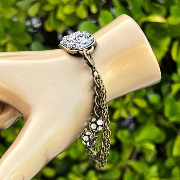 "Druzy" Bronze Chain Bracelet - Picture 1 of 10